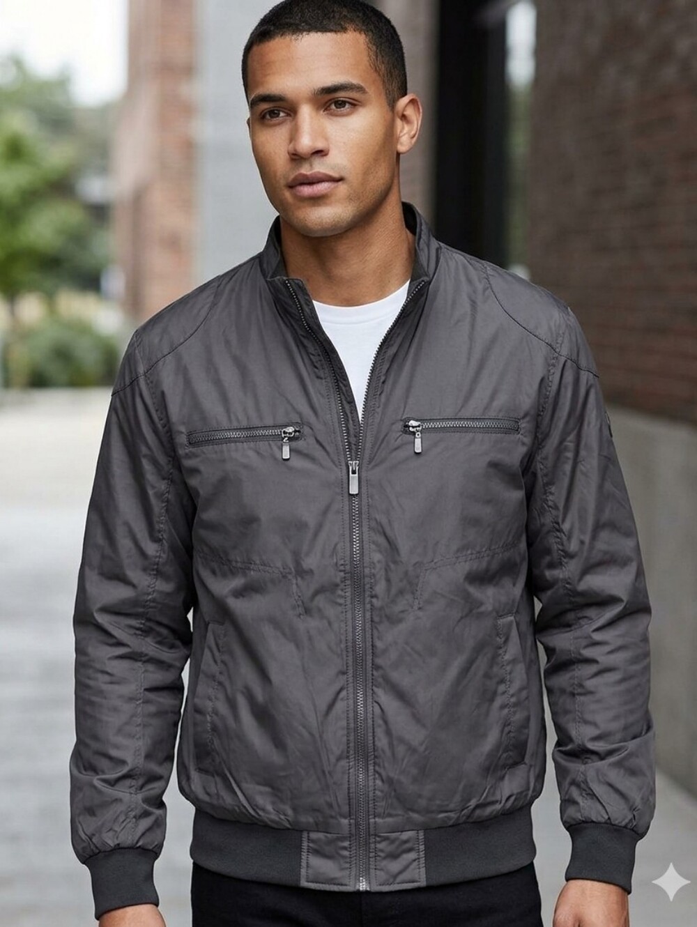 Vtg Structure Windbreaker Jacket Sz M Black